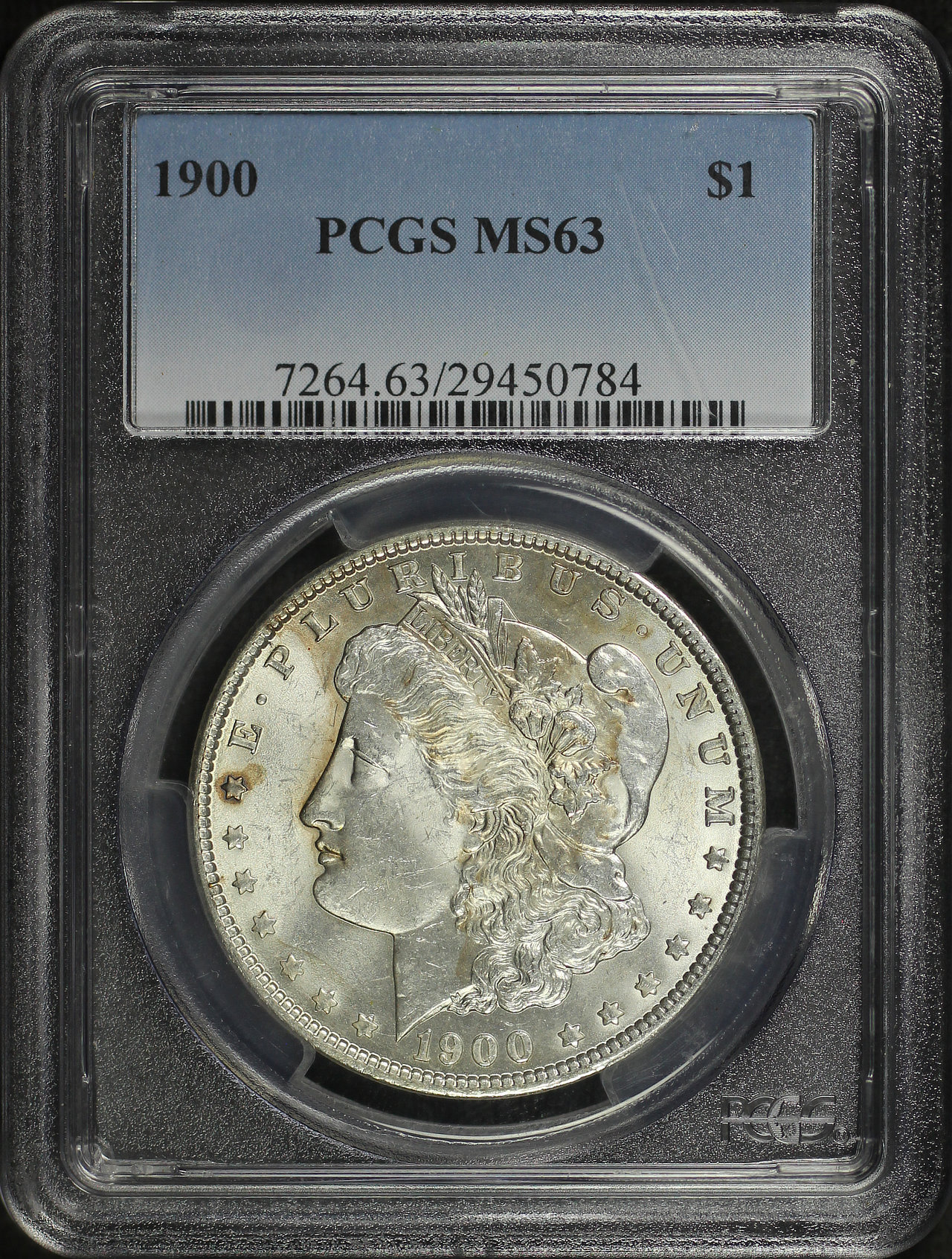 Obverse of this 1900 Morgan Dollar PCGS MS-63