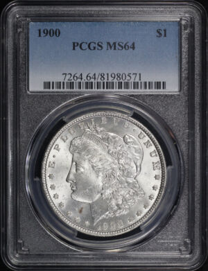 Obverse of this 1900 Morgan Dollar PCGS MS-64