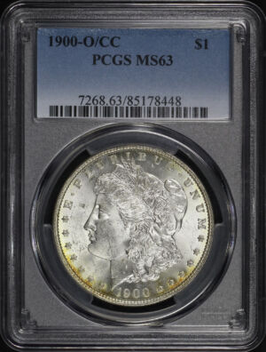 Obverse of this 1900-O/CC Morgan Dollar PCGS MS-63