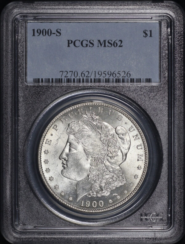 Obverse of this 1900-S Morgan Dollar PCGS MS-62