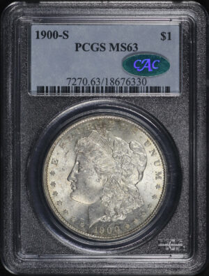 Obverse of this 1900-S Morgan Dollar PCGS MS-63 CAC