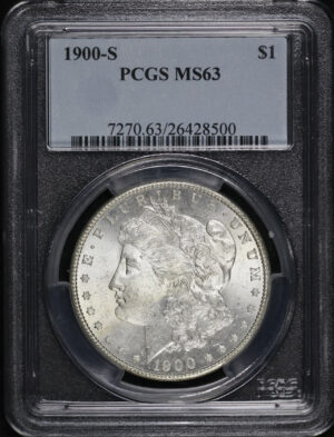 Obverse of this 1900-S Morgan Dollar PCGS MS-63
