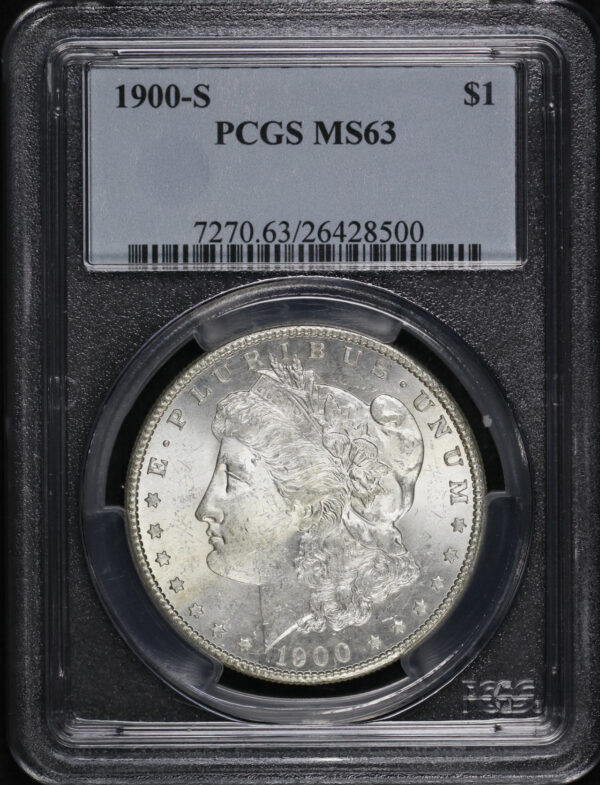 Obverse of this 1900-S Morgan Dollar PCGS MS-63