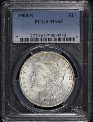 Obverse of this 1900-S Morgan Dollar PCGS MS-63