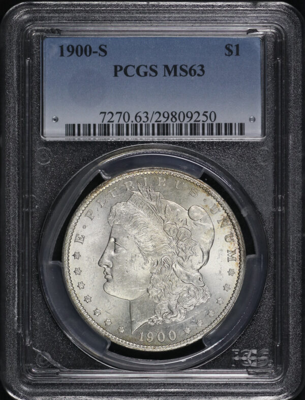 Obverse of this 1900-S Morgan Dollar PCGS MS-63
