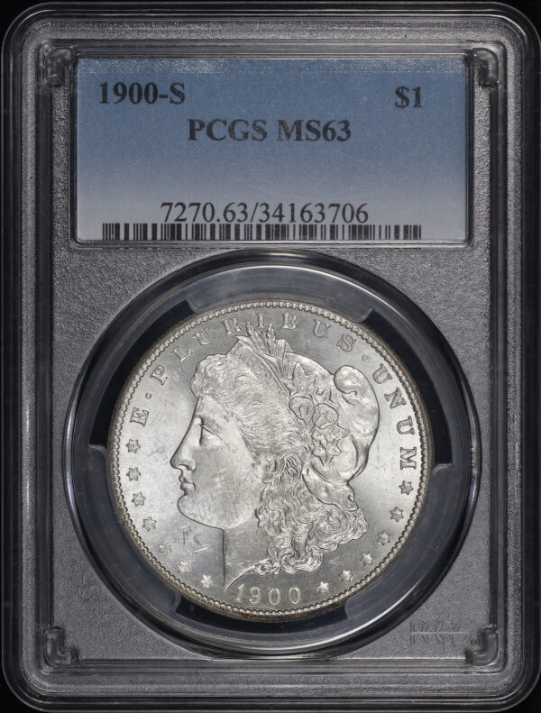 Obverse of this 1900-S Morgan Dollar PCGS MS-63