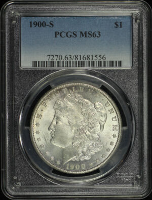 Obverse of this 1900-S Morgan Dollar PCGS MS-63
