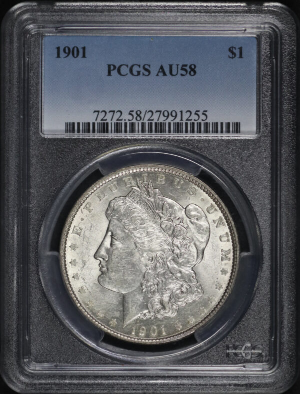 Obverse of this 1901 Morgan Dollar PCGS AU-58