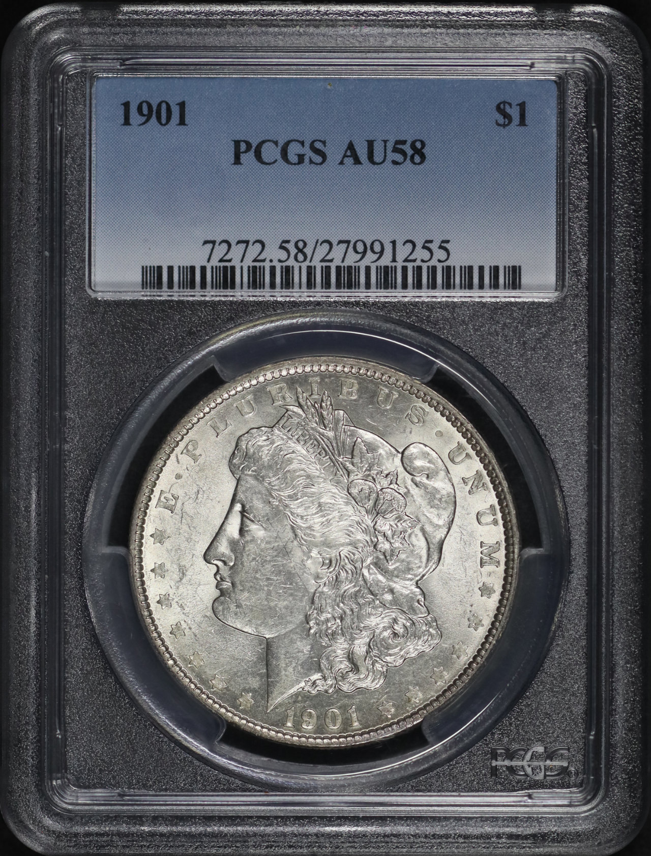 Obverse of this 1901 Morgan Dollar PCGS AU-58