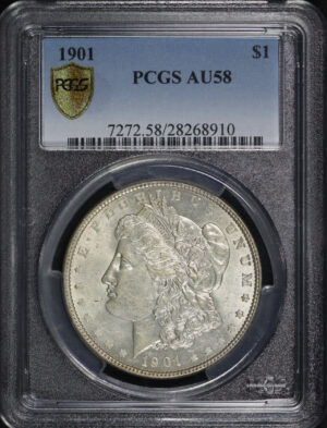 Obverse of this 1901 Morgan Dollar PCGS AU-58