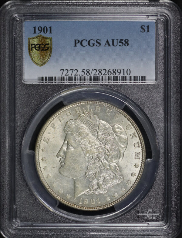 Obverse of this 1901 Morgan Dollar PCGS AU-58