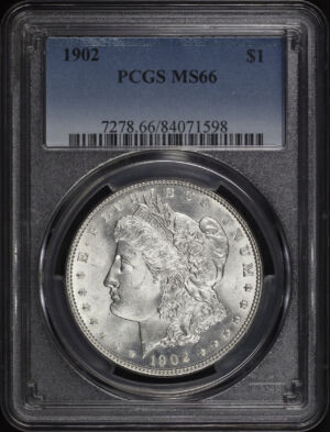 Obverse of this 1902 Morgan Dollar PCGS MS-66