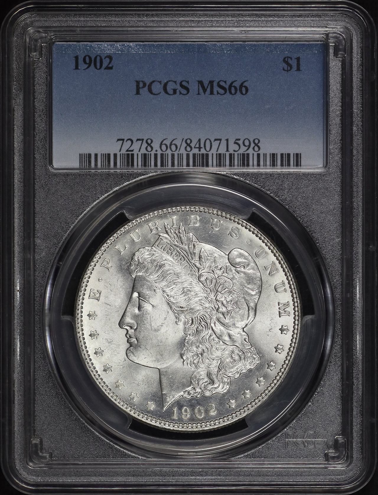 Obverse of this 1902 Morgan Dollar PCGS MS-66