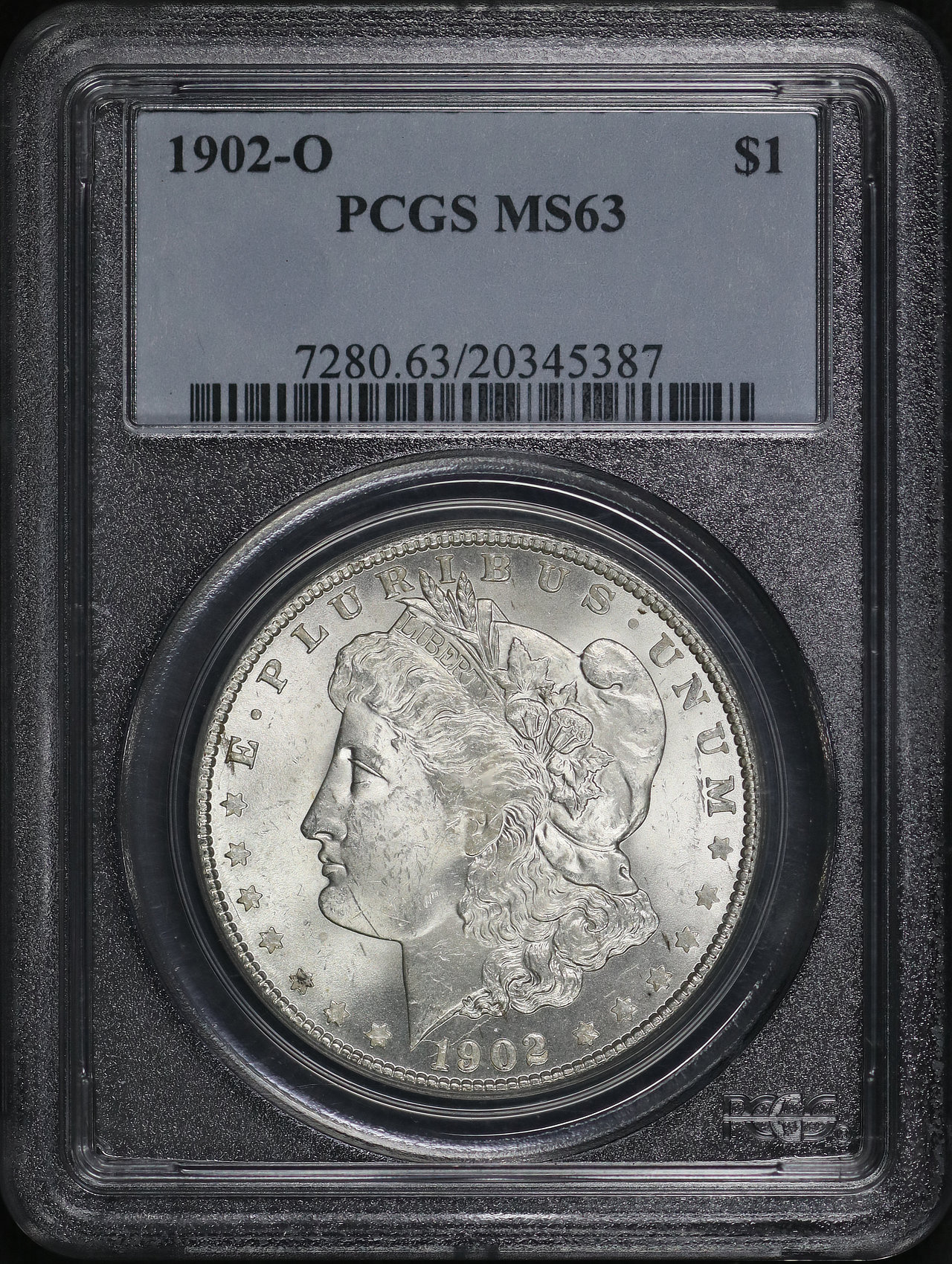 Obverse of this 1902-O Morgan Dollar PCGS MS-63