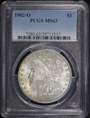 Obverse of this 1902-O Morgan Dollar PCGS MS-63