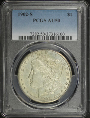 Obverse of this 1902-S Morgan Dollar PCGS AU-50