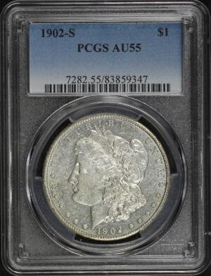 Obverse of this 1902-S Morgan Dollar PCGS AU-55
