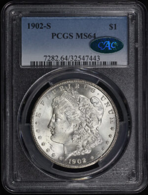 Obverse of this 1902-S Morgan Dollar PCGS MS-64 CAC