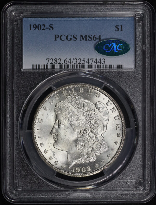 Obverse of this 1902-S Morgan Dollar PCGS MS-64 CAC