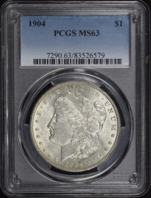 Obverse of this 1904 Morgan Dollar PCGS MS-63