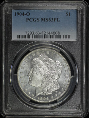 Obverse of this 1904-O Morgan Dollar PCGS MS-63 PL