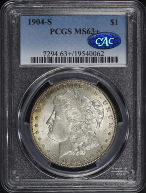 Obverse of this 1904-S Morgan Dollar PCGS MS-63+ CAC