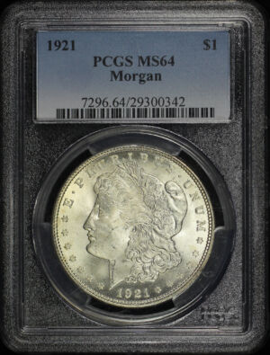 Obverse of this 1921 Morgan Dollar PCGS MS-64