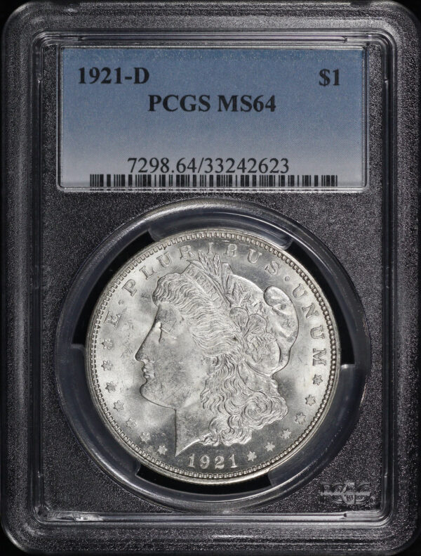 Obverse of this 1921-D Morgan Dollar PCGS MS-64