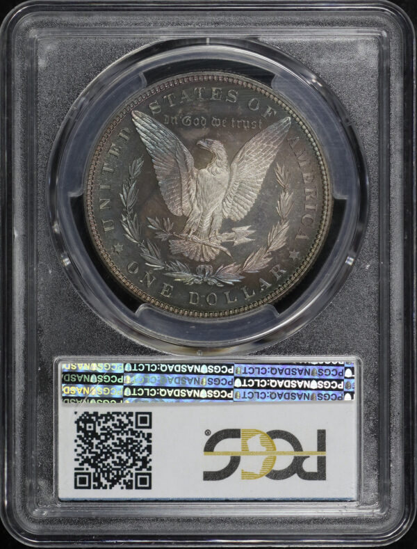 Reverse of this 1883 Morgan Dollar PCGS PR-65 Blue Toning