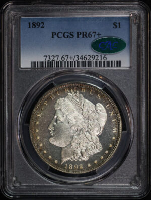 Obverse of this 1892 Morgan Dollar PCGS PR-67+ CAC