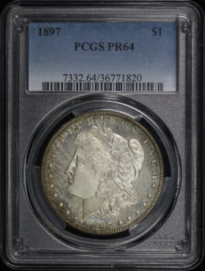 Obverse of this 1897 Morgan Dollar PCGS PR-64