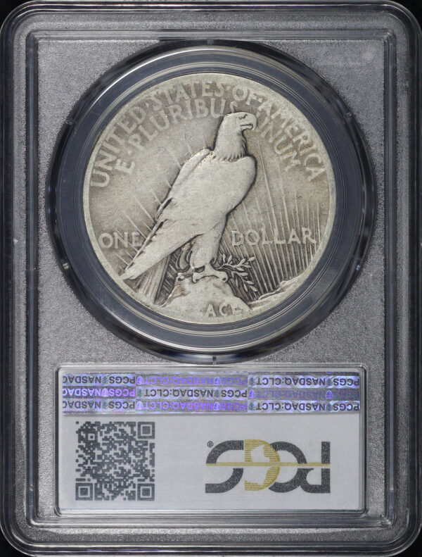 Reverse of this 1921 High Relief Peace Dollar PCGS G-06