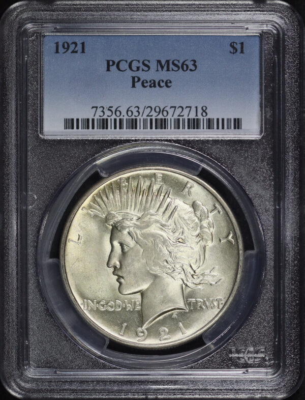 Obverse of this 1921 Peace Dollar PCGS MS-63