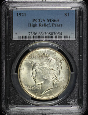 Obverse of this 1921 Peace Dollar PCGS MS-63