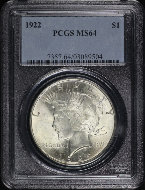 Obverse of this 1922 Peace Dollar PCGS MS-64