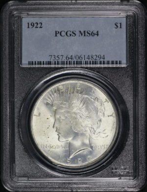 Obverse of this 1922 Peace Dollar PCGS MS-64