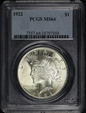 Obverse of this 1922 Peace Dollar PCGS MS-64
