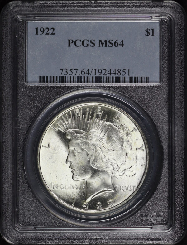 Obverse of this 1922 Peace Dollar PCGS MS-64