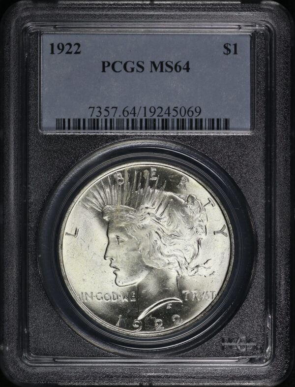 Obverse of this 1922 Peace Dollar PCGS MS-64