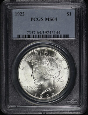 Obverse of this 1922 Peace Dollar PCGS MS-64
