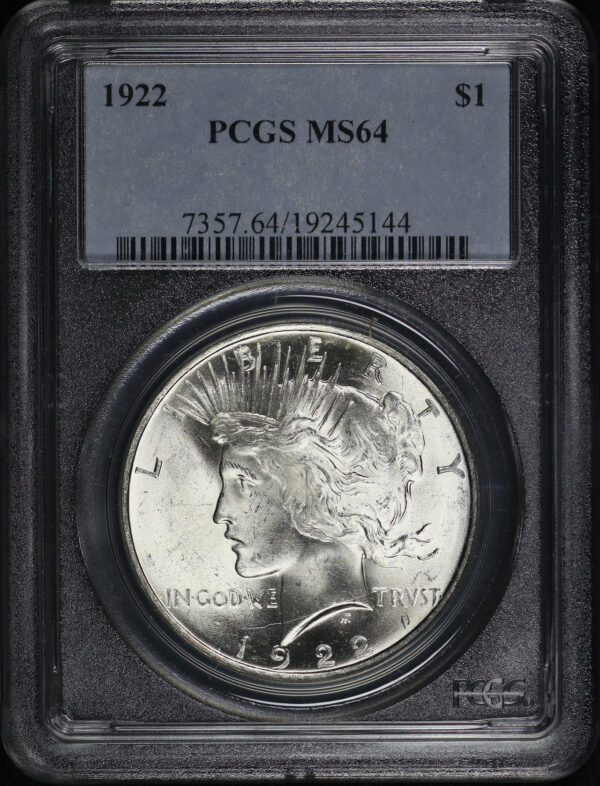 Obverse of this 1922 Peace Dollar PCGS MS-64