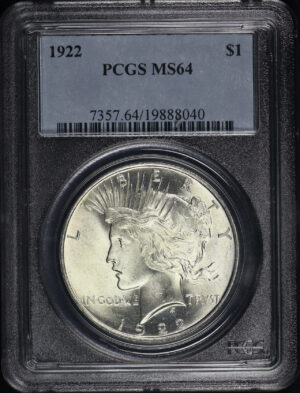 Obverse of this 1922 Peace Dollar PCGS MS-64