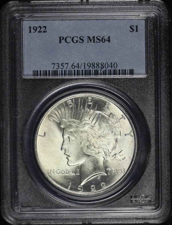 Obverse of this 1922 Peace Dollar PCGS MS-64