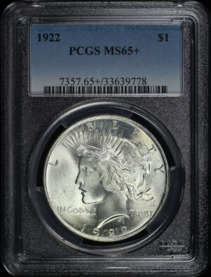 Obverse of this 1922 Peace Dollar PCGS MS-65+