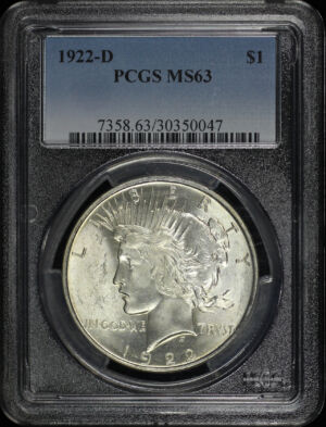 Obverse of this 1922-D Peace Dollar PCGS MS-63