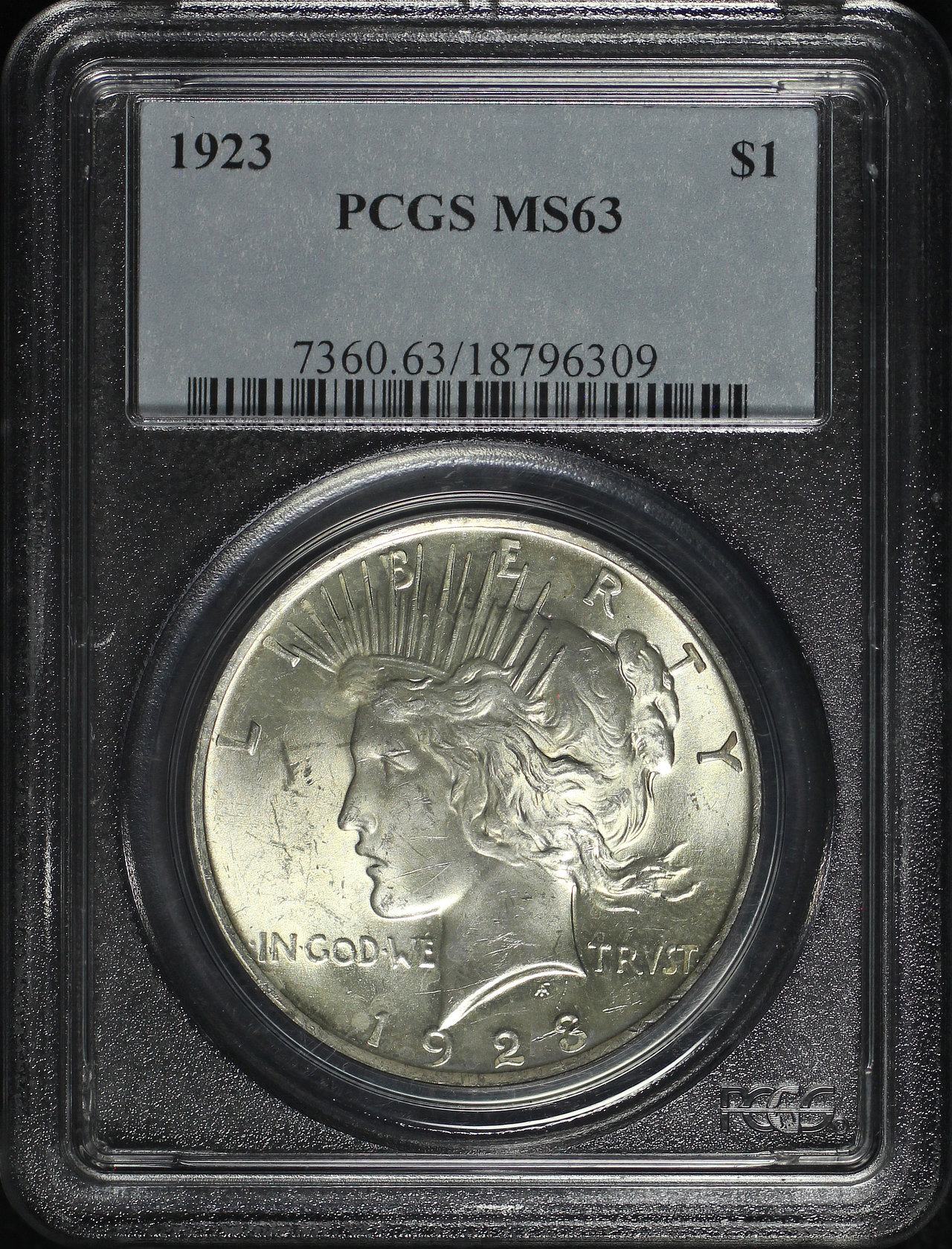 Obverse of this 1923 Peace Dollar PCGS MS-63