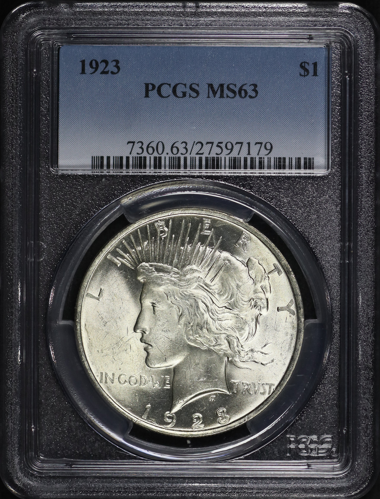 Obverse of this 1923 Peace Dollar PCGS MS-63