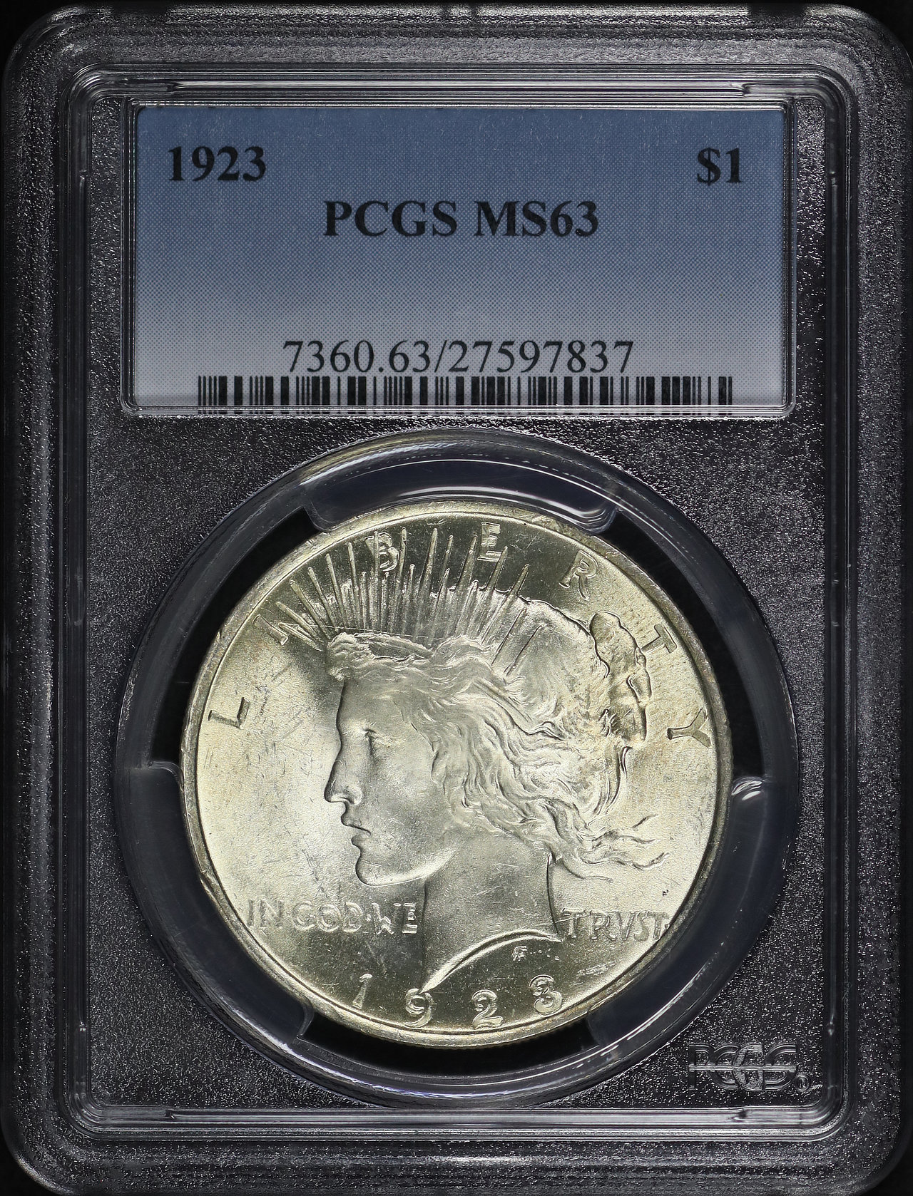 Obverse of this 1923 Peace Dollar PCGS MS-63