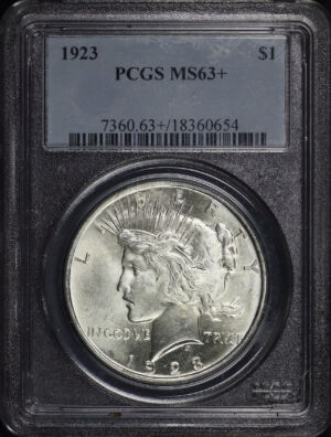 Obverse of this 1923 Peace Dollar PCGS MS-63+