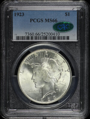 Obverse of this 1923 Peace Dollar PCGS MS-66 CAC